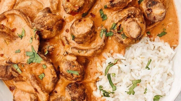 Sun-Dried Tomato Creamed Mushrooms & Rice