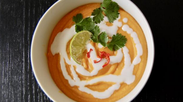 Thai Sweet Potato and Coconut Soup with Red Lentils