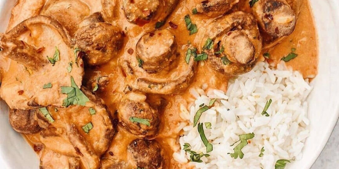 Sun-Dried Tomato Creamed Mushrooms & Rice