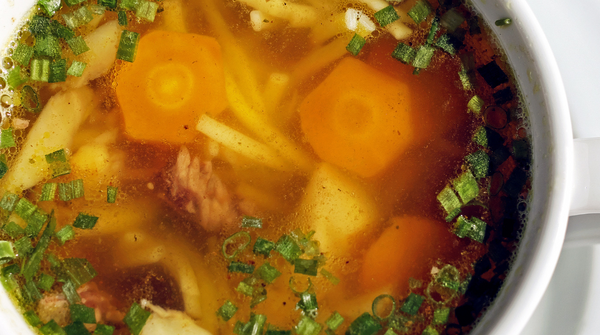 Tasty turkey noodle soup