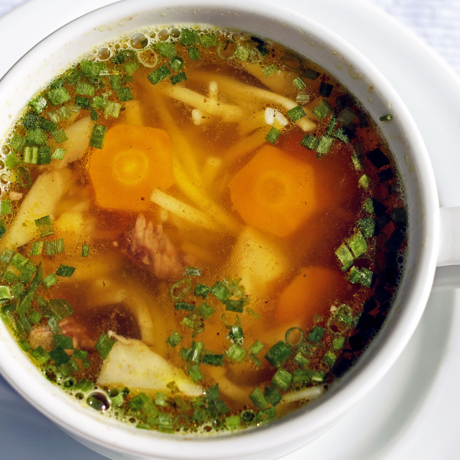 Tasty turkey noodle soup