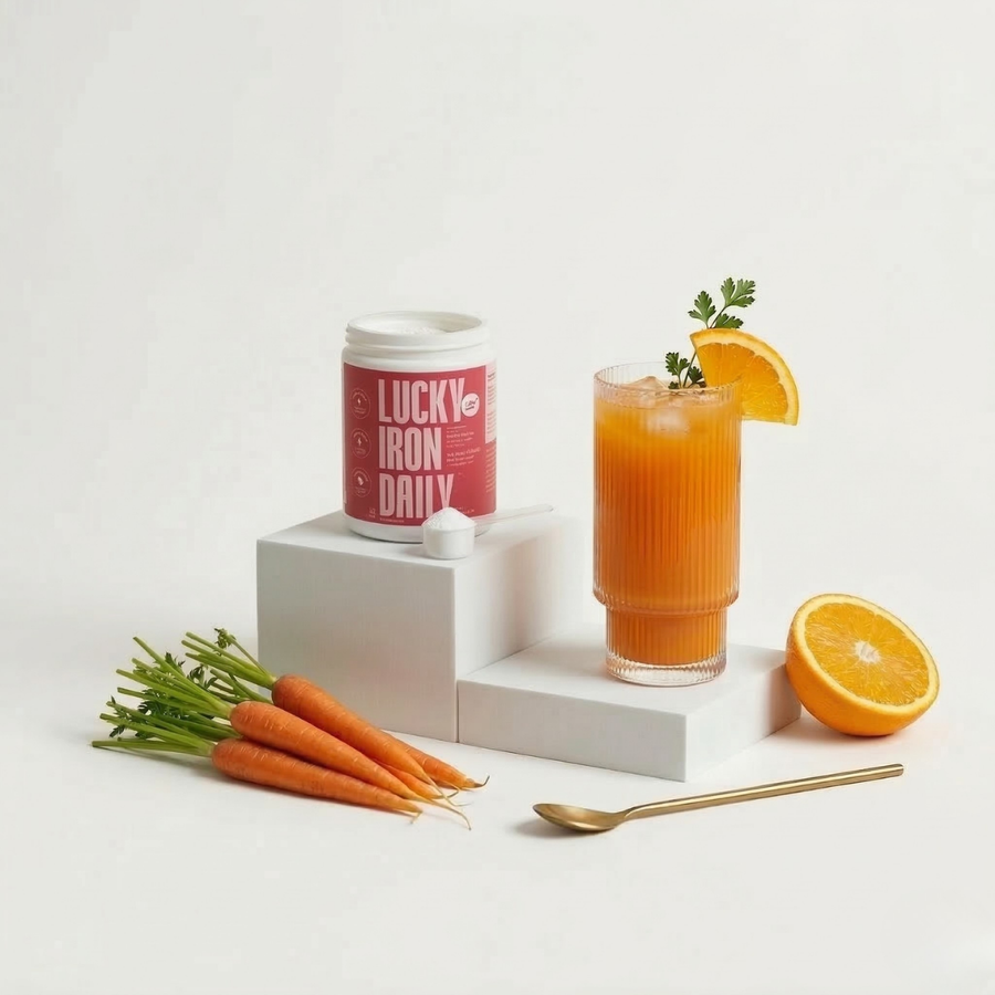 Healthy Spring Carrot-Orange Mocktail with 10mg of Iron