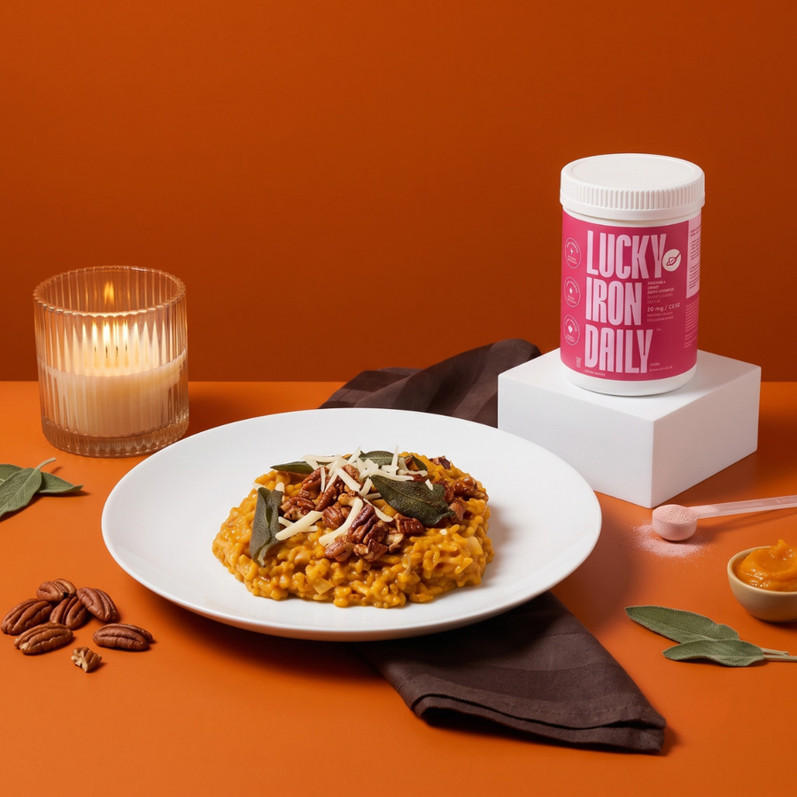 Healthy Vegan Pumpkin Risotto Packed with Iron