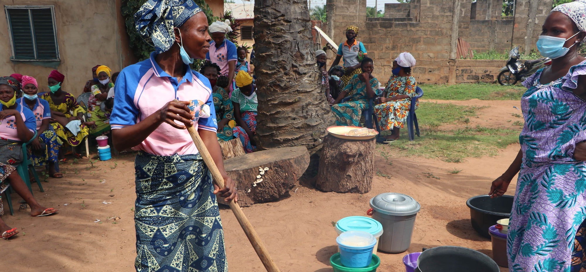 Mother cooking in Benin